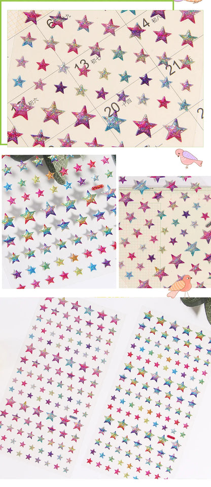 Glitter Magic Crystal Love Star Sticker 3D Shiny Gem Three-Dimensional Sticker Phone Notebook Diary DIY Gift Decoration For Girl