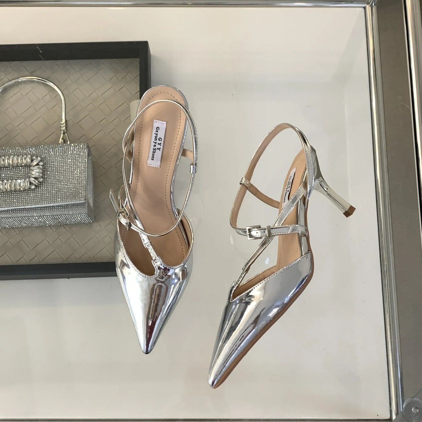 2025 Autumn Factory Stock Hot Selling Women's Single Shoes New Pointed Thin High Heels with Anti-Slip Straps for Summer Outdoors