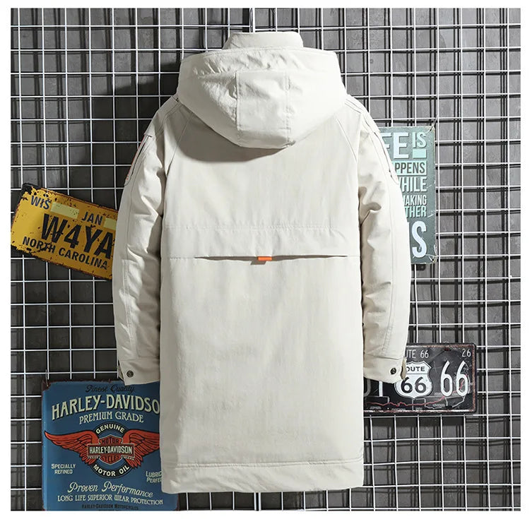Couple Thick Hooded Long Men Winter Coats Duck Down Jacket Puffer Coat Men's Outdoor Down Coat Hooded Jacket