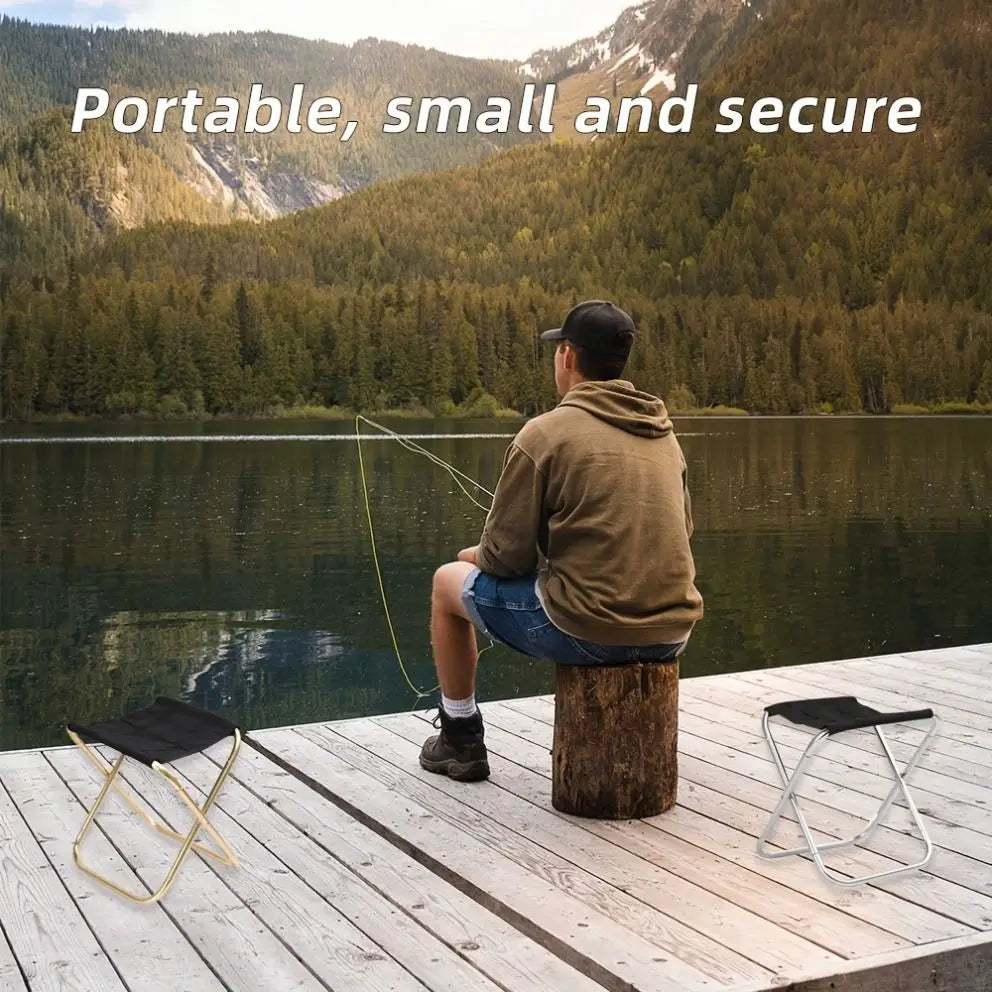Portable Outdoor Camping Aluminium Alloy Folding Stool 220lbs Load Bearing for Fishing Barbecue & Garden Use