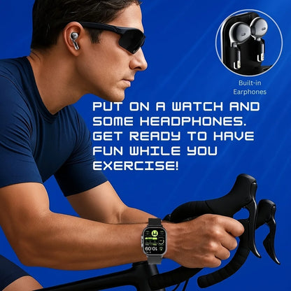 2-in-1 Smart Watch with Earbuds Wireless 2. 01 Inch Display TWS Earphones Headset Make Answer Call Sport Smartwatch for