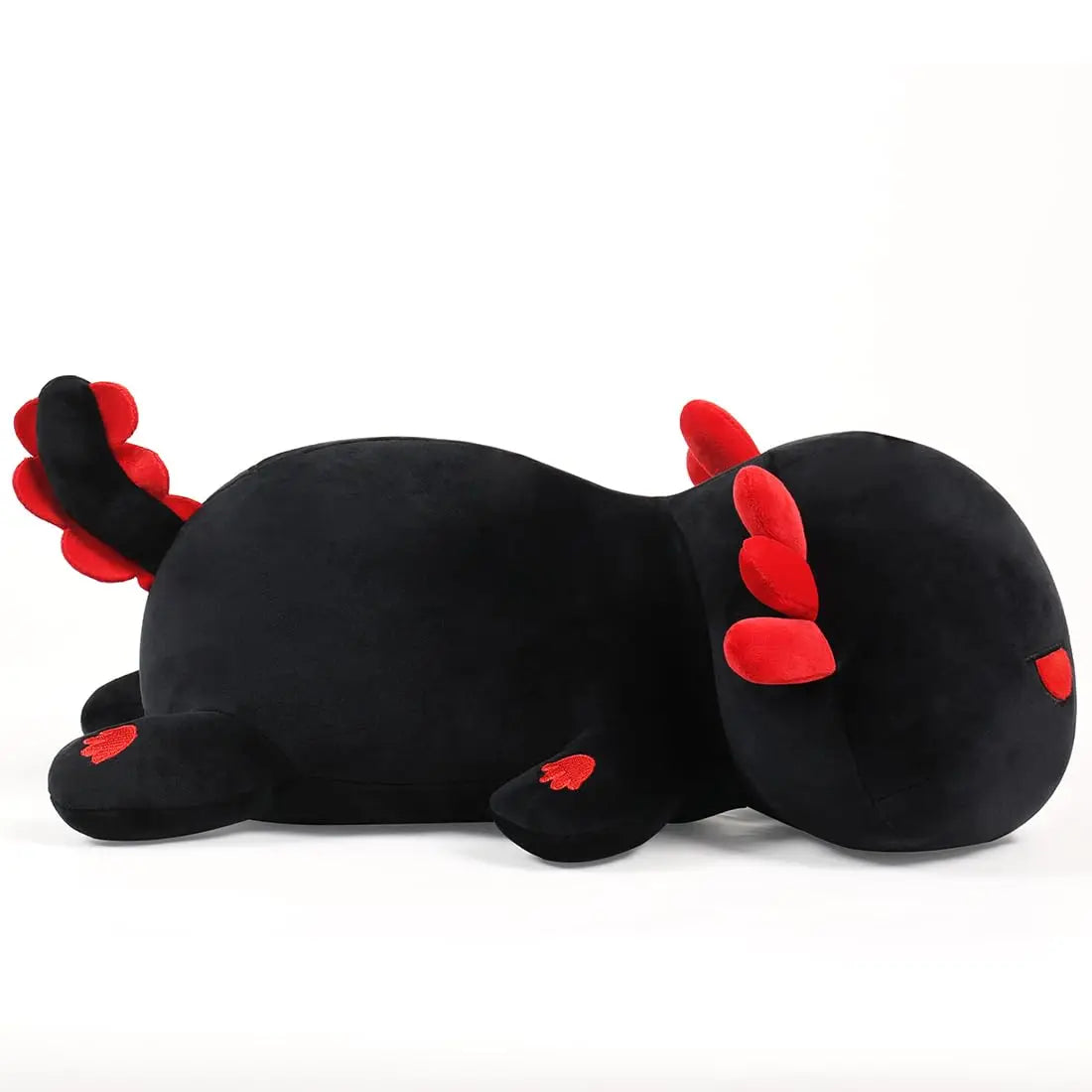 Cute Black Axolotl Kawaii Plush Pillow Toy 30CM/11.8Inch Soft Stuffed Animal Embroidered Sea Animal Stress Relief Plushie