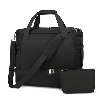 Custom LOGO Travel Luggage Bag With Shoes Compartment Sport Gym Duffel Bag Large Capacity Weekender Travel Handbag