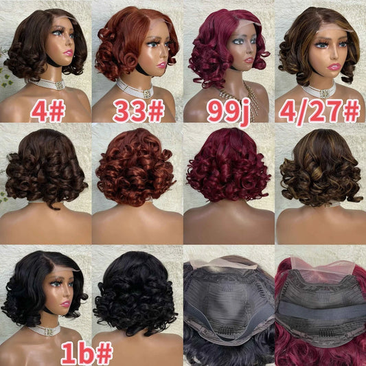 Wholesale Super Double Drawn Fumi Egg Curly Loose Wave 5*5 Glueless Wigs  Human Hair Wig for Women