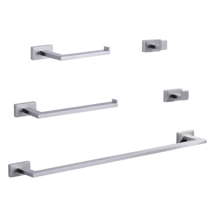 5 Piece Hotel Home Bathroom Accessories Set Brushed Gold Towel Bar/Hand Towel Holder/Hooks Bathroom Hardware Set