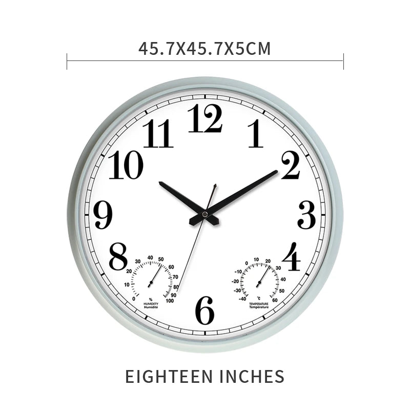 18-inch Retro Handmade Plastic Outdoor Rainproof Wall Clock Single Face Needle Display Quartz Analog Movement Radio
