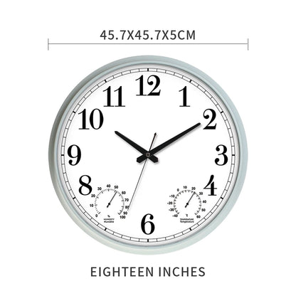 18-inch Retro Handmade Plastic Outdoor Rainproof Wall Clock Single Face Needle Display Quartz Analog Movement Radio