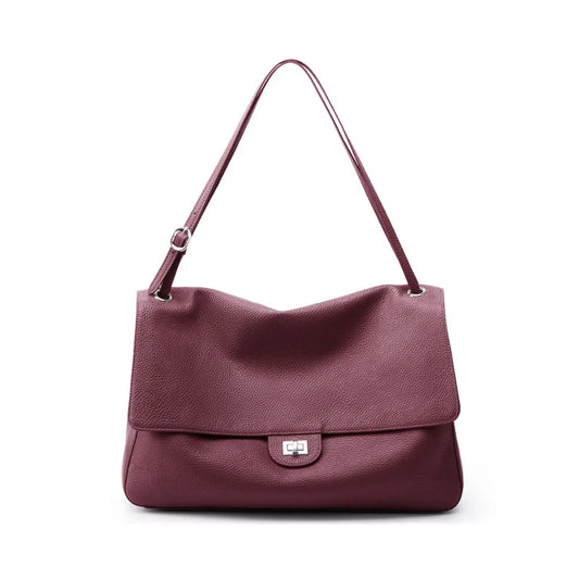New Trending Top Grain Cowhide Leather Women's Maxi Flap Totes Shoulder Bags Ladies Crossbody Bags Fashion Classic Messenger Bag