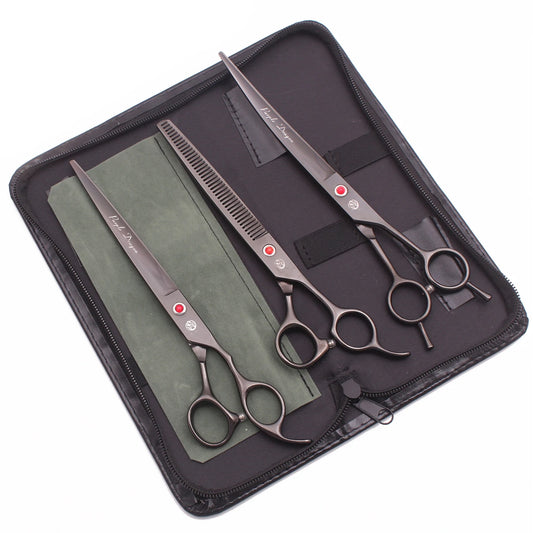 Purple Dragon Pet Grooming Scissors Kit 7.5" 8" Stainless Rainbow Straight Shears for Dogs Thinning Shears Curved Shears Z3005