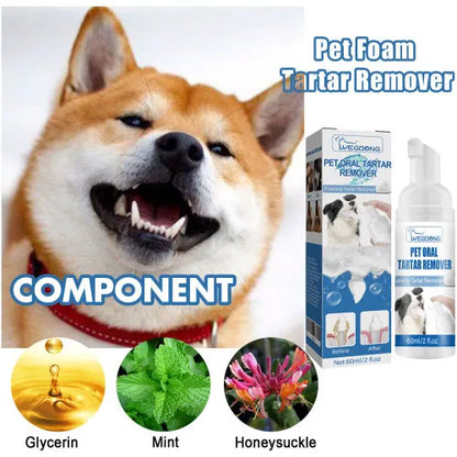 Yegbong Pet Tartar Remover  Removing Dental Calculus Yellow Halitosis Cleaning Teeth Mouth Foam Cleaner