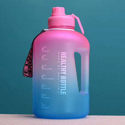 2.2L 64OZ Gallon Frosted Gym Jug Luxury Plastic BPA Free Portable Water Bottle With Motivational Time Marker