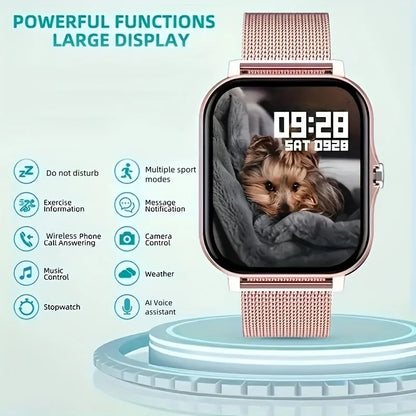 Smartwatch for Men and Women, with Calling and Message Notifications, Large Screen Display, Suitable for Various Sports Modes