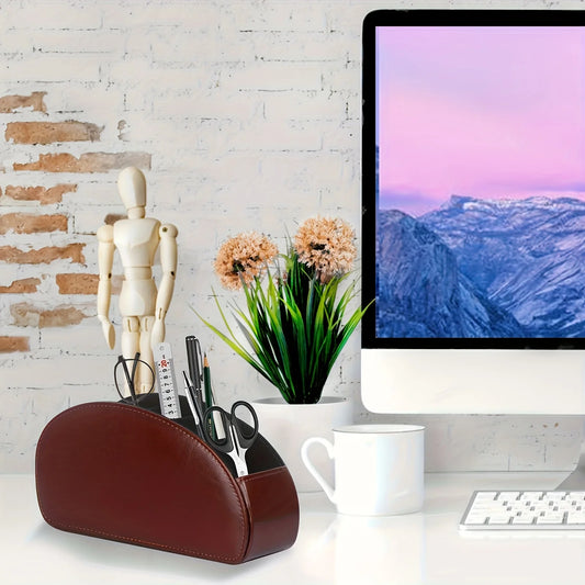 5-Compartment Remote Control Organizer Box - Multi-Functional Desktop Storage for TV/DVD/STB Remotes, Compact 27" Height,