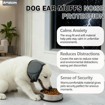 Dog Ear Muffs Noise Protection Water Resistant Ear Covers for Bath Grooming Anxiety Relief Grey S