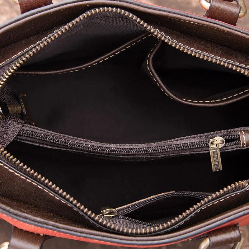 China Factory Wholesale Genuine Leather Handbags for Women Custom Bags Good Quality Embossed Pattern-for Summer Autumn Winter