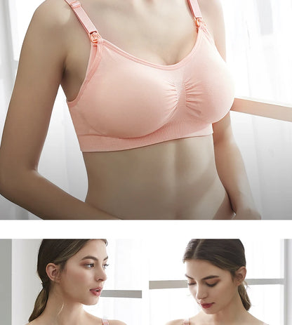 plus Size Seamless Nursing Bra for Women Breathable Maternity Push up Front Closure Underwear Adjustable Straps Wire-Free