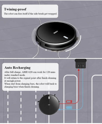 Robot Vacuum Cleaner G20S, 6000Pa Suction,Remote Upgrade, 2 in1 Wet Dry Mop, Wifi App, Smart Vaccum Auto Floor Washing for Home,