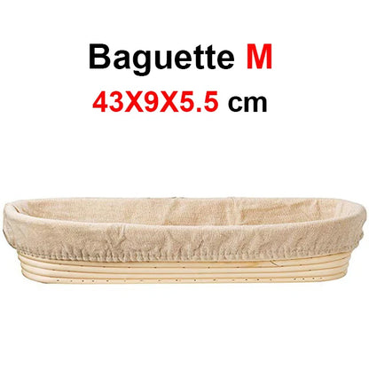 UPORS Rattan Bread Proofing Basket Natural Oval Rattan Wicker Dough Fermentation Sourdough Banneton Bread Basket for Baking