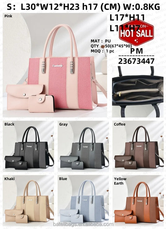 Fashion Splicing Three Piece Set Combination Bag, Single Shoulder Crossbody, Large Capacity Tote Bags for Women Handbags
