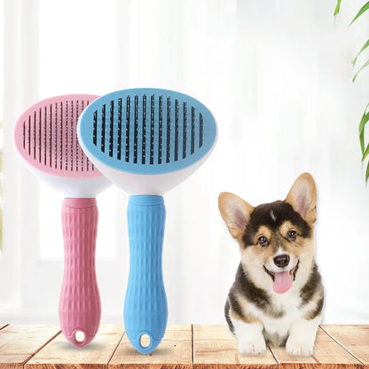 Hot Selling Self-Cleaning Pet Comb Stainless Steel and Plastic for Dogs and Cats Flea Comb From Suzhou