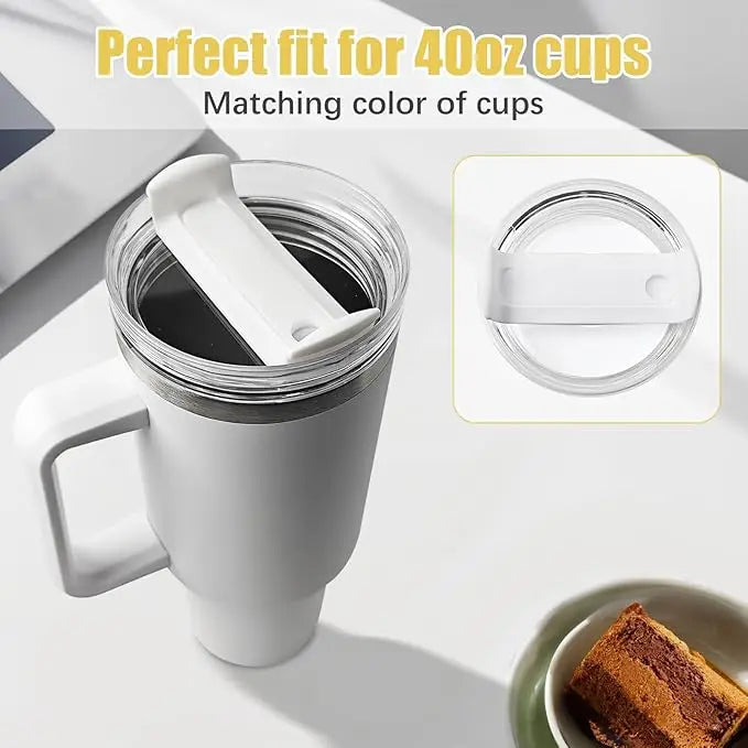 4 Pack Tumbler Lid Replacement for 40 oz Stanley Cup, 3.6in Spill Proof Clear Replacement Lids Fit for Stanley Travel Tumbler