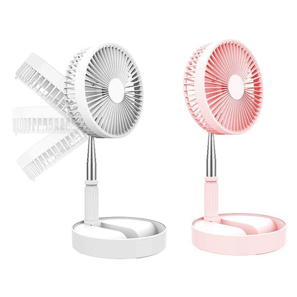 2024 Popular and Portable Usb Rechargeable Stand Folding Mini Fan Desktop Folding Fan