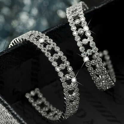 White Bridal Headband with Crystal Rhinestone for Wedding Hair Accessory for Bride