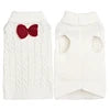 Classic Luxury Knitted Pet Dog Sweater Plain Pure Color with Cute Bow Knot 8 Animal Pattern Colors for Winter Season