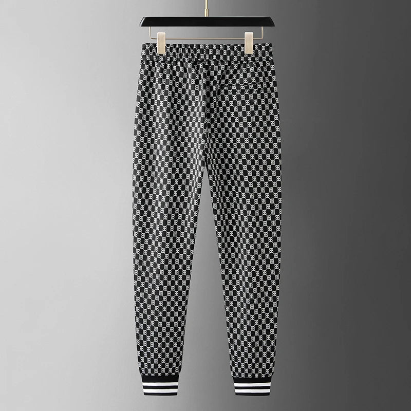 Casual Stretch Cotton Men's Clothing Fleece Printing Pants for Men's Pants