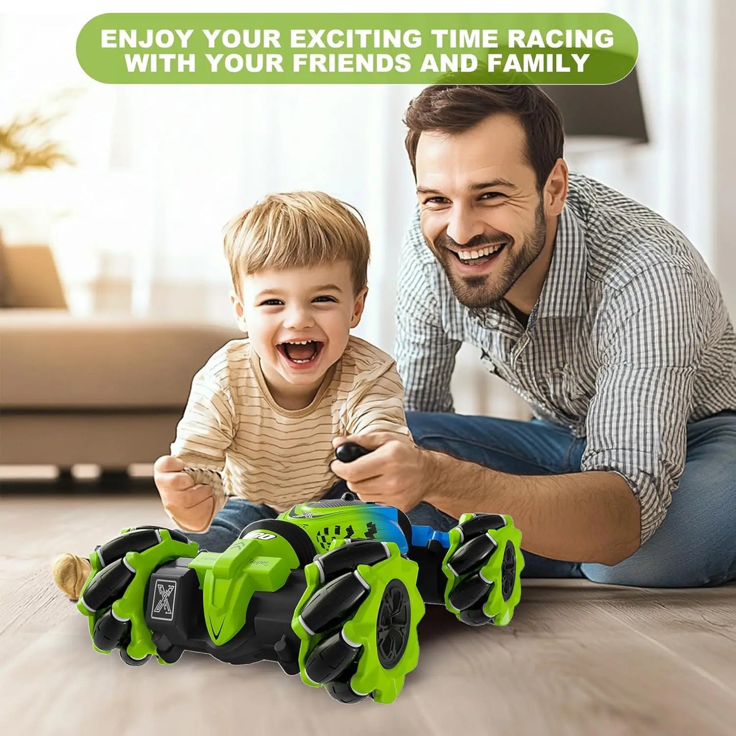HOSHI 1611 Stunt Car 1/24 2.4Ghz 4WD Twist Gesture Sensor Control 360 Degree Rotation Mini Stunt 2XBATTERY Remote Control Toys