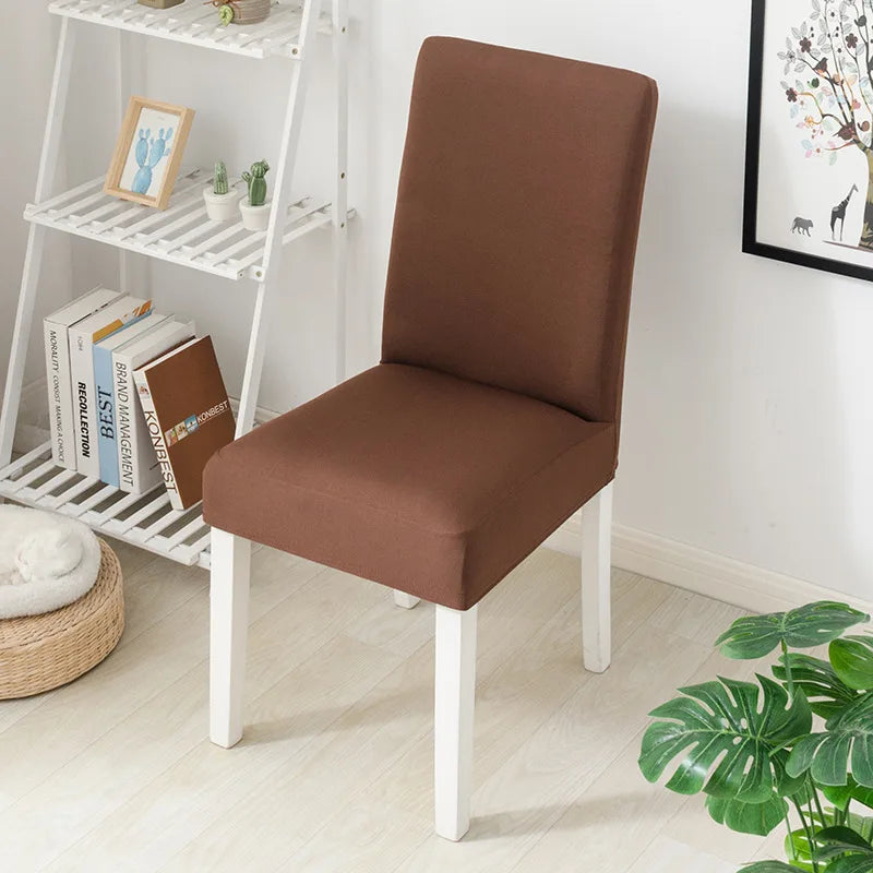 Simple Modern Household Dining Chair Slipcover Half-Pack Stretch Polyester Cover Wear-Resistant and Dustproof