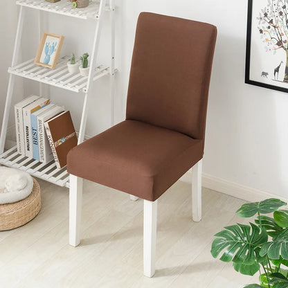 Simple Modern Household Dining Chair Slipcover Half-Pack Stretch Polyester Cover Wear-Resistant and Dustproof