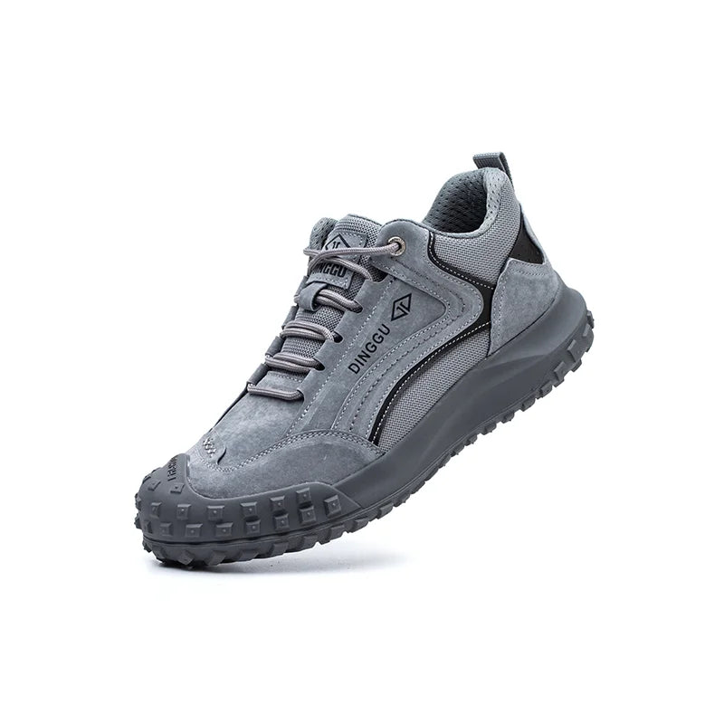Lightweight Breathable Industrial Construction Sneakers Men's Breathable Woven Knit Shock Absorption Running Shoes