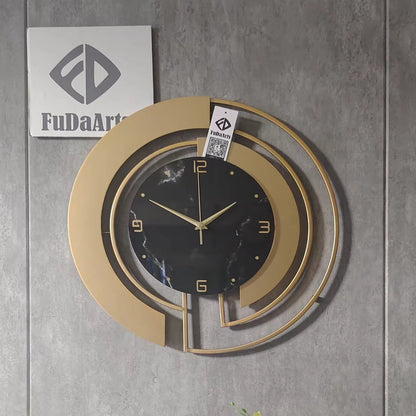 45CM High Gloss Glass Metal Home Decor Living Room Wall Clock Modern Silent Hanging Quartz Watch for Sale Dropshipping DDP