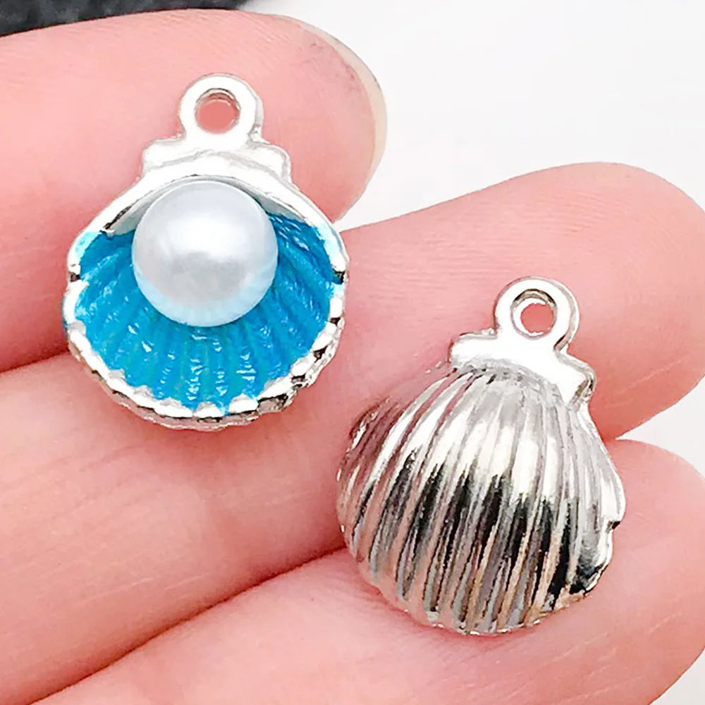 Hot Sale Natural Crafts Alloy Ocean Starfish Conch Seashell Enamel for DIY Nautical Jewelry Making Home Decoration