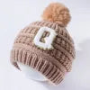 New European and American Fashion Wool Knitted Hat for Children Optional Letter Baby Warm Hat Baby Cap for Outdoor Scenes