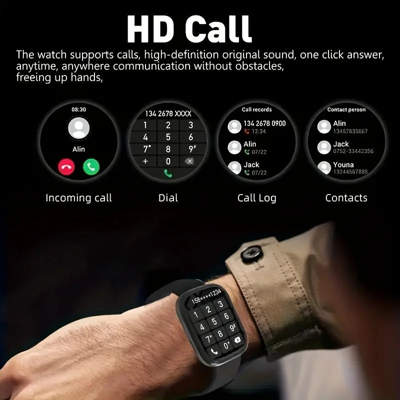 2025 Hot New 2.01-inch Touchscreen Dual-Strap Smartwatch, Unisex, Call Function, Step and Calorie Tracking, Call and Message