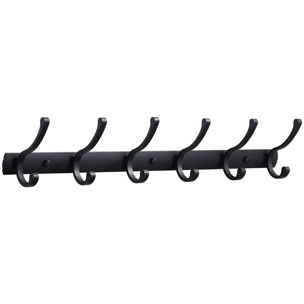 Home Storage Hooks Wall Hooks & Coat Racks Wall Mounted,Mental Black Coat Hanger Wall Mount Towel Hooks for Bathrooms