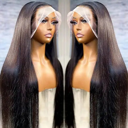 Super Double Drawn 13x4 Lace Front Wig Virgin Straight 150% Density Raw Cuticle Aligned Glueless Pre Plucked Baby Hair