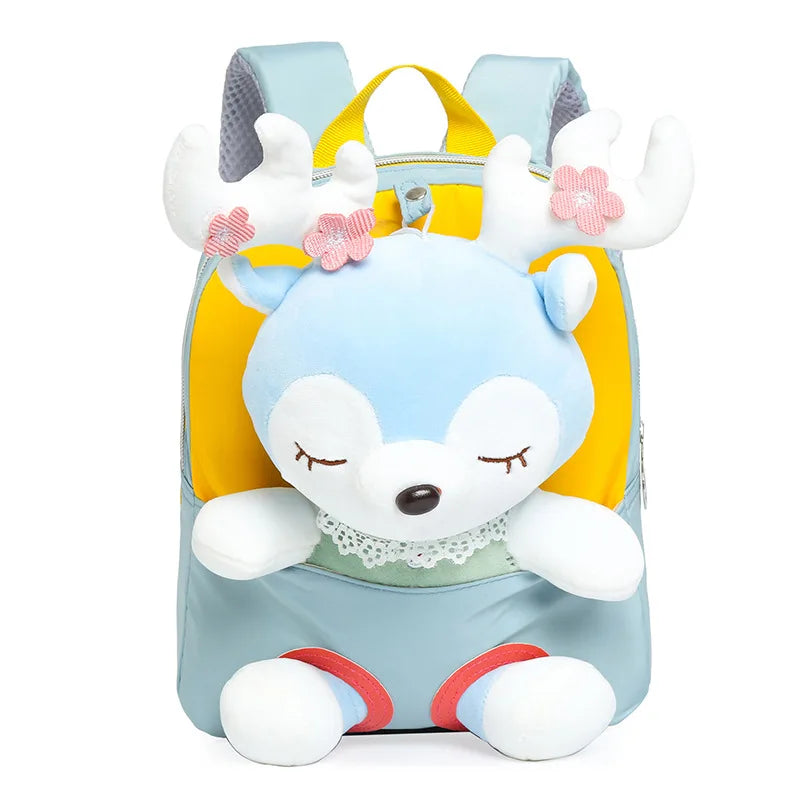 Cartoon Kids Detachable Backpack Schoolbag Plush Backpacks Deer Plush Custom Animal Elk Plush Backpack