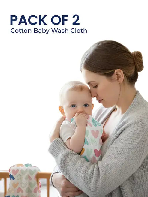 Mulmul Muslin Cotton Newborn Baby Gift Set Heart Print Soft Breathable Essentials for Infants Baby Shower and Daily Use