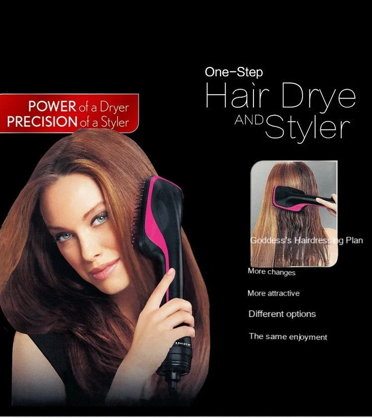 Hot Selling One-Step Hair Dryer and Straightening Comb Electric Fast Heating Blow Dryer Brush for Hotels and Households