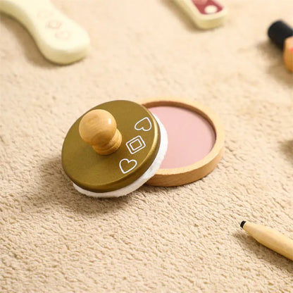 Wooden Makeup Toy Set for Kids 2 to 4 Years Play House Pretend Play Educational Boxed Gift Idea