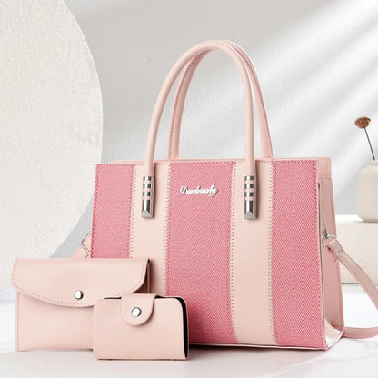 Fashion Splicing Three Piece Set Combination Bag, Single Shoulder Crossbody, Large Capacity Tote Bags for Women Handbags