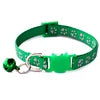 Cute 1.0cm Reflective Stripe Cat Collar with Breakaway Head Plastic Buckle Polyester Small Colored Bell Printed Pet Paws Design