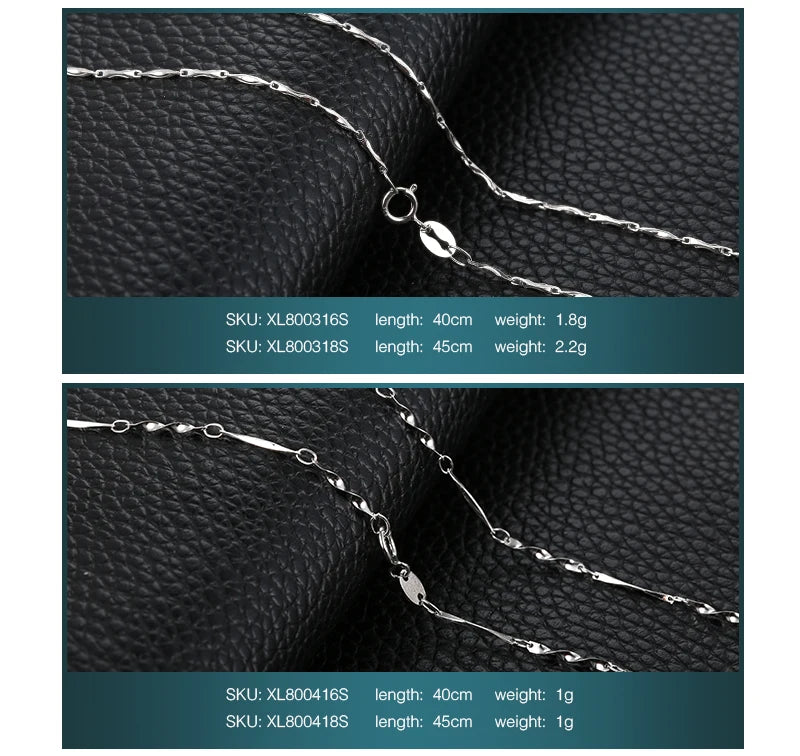 JewelryPalace Genuine 100% 925 Sterling Silver Necklace Ingot Twisted Trace Belcher Snake Bar Singapore Box Chain Necklace Women