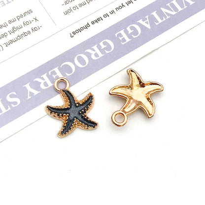 Hot Sale Natural Crafts Alloy Ocean Starfish Conch Seashell Enamel for DIY Nautical Jewelry Making Home Decoration