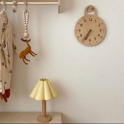 Wooden Silent Wall Clock Home Silent Wall Clock Children's Math Toy Silent Silent Eco-friendly Toy