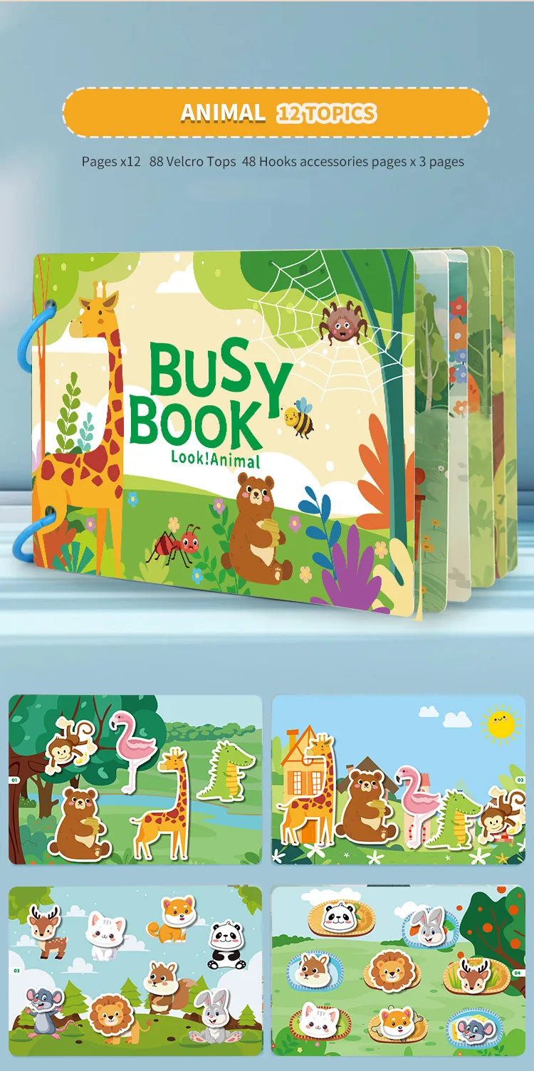 Montessori Educational Toys Preschool Kindergarten Learning Busy Book Sticker Activities for Kids Picture Books XH XHCP-241105