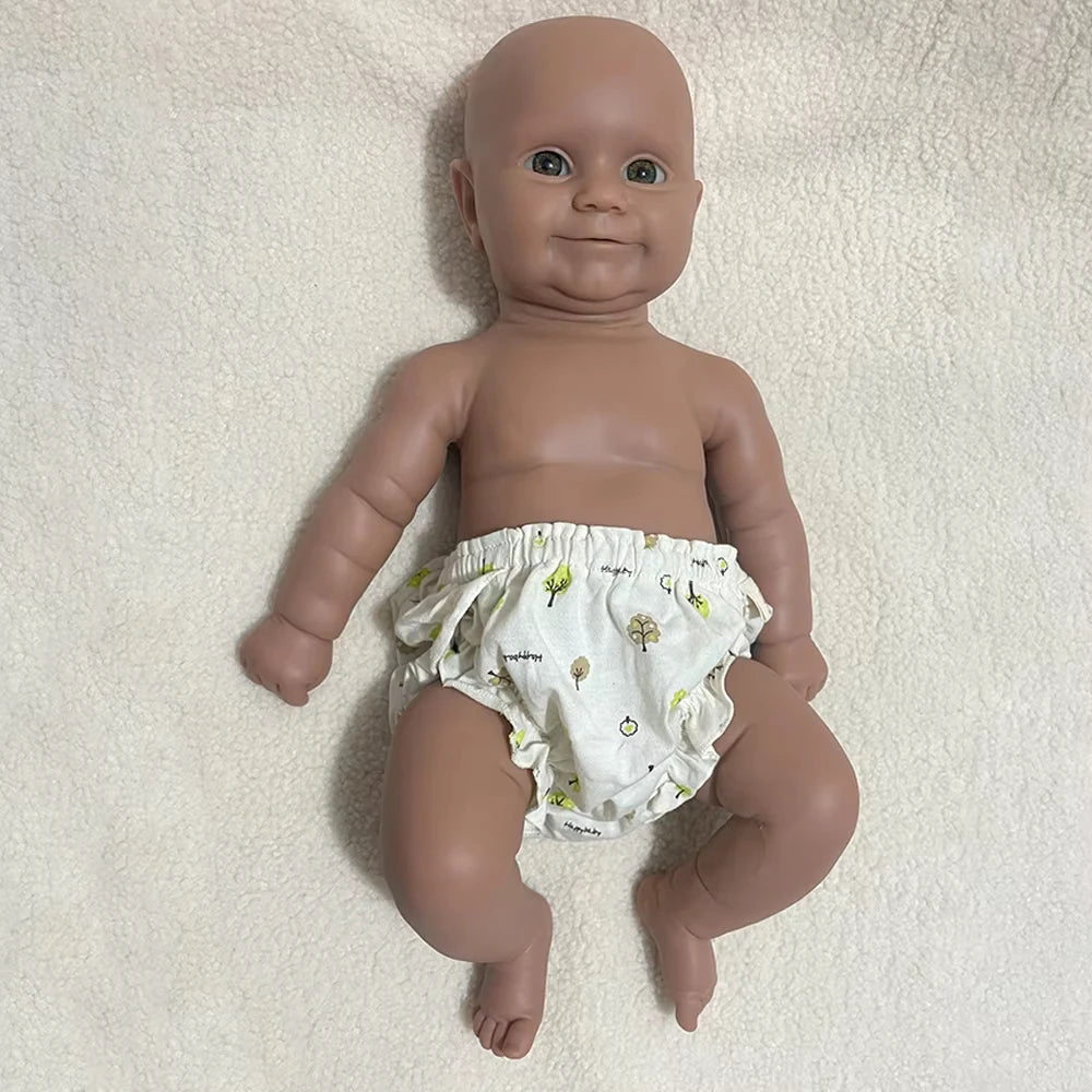 Smiling Face Soft Silicone Body Reborn Baby Girl Doll 50CM 20Inch Lifelike Toddler Doll for Gift Kids Toy